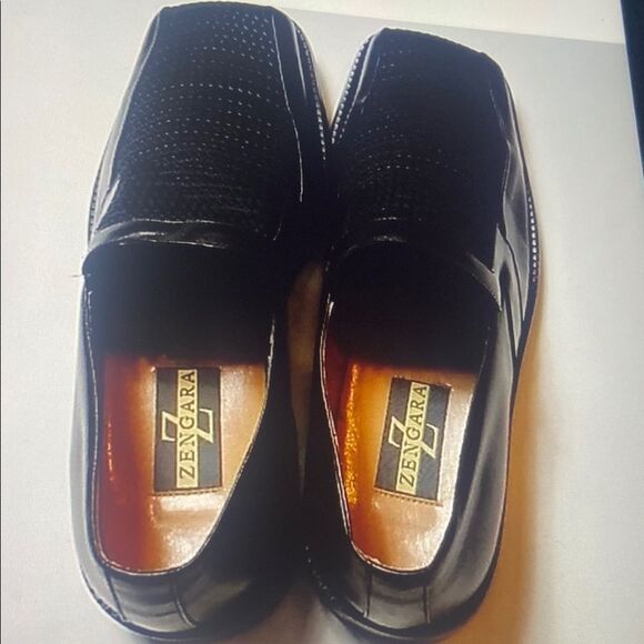 Vintage Zengara Leather Men\'s Black Loafers Shoes Size 8M main image 4